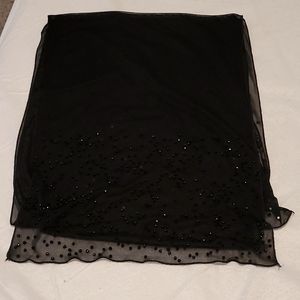 Sheer black evening wrap